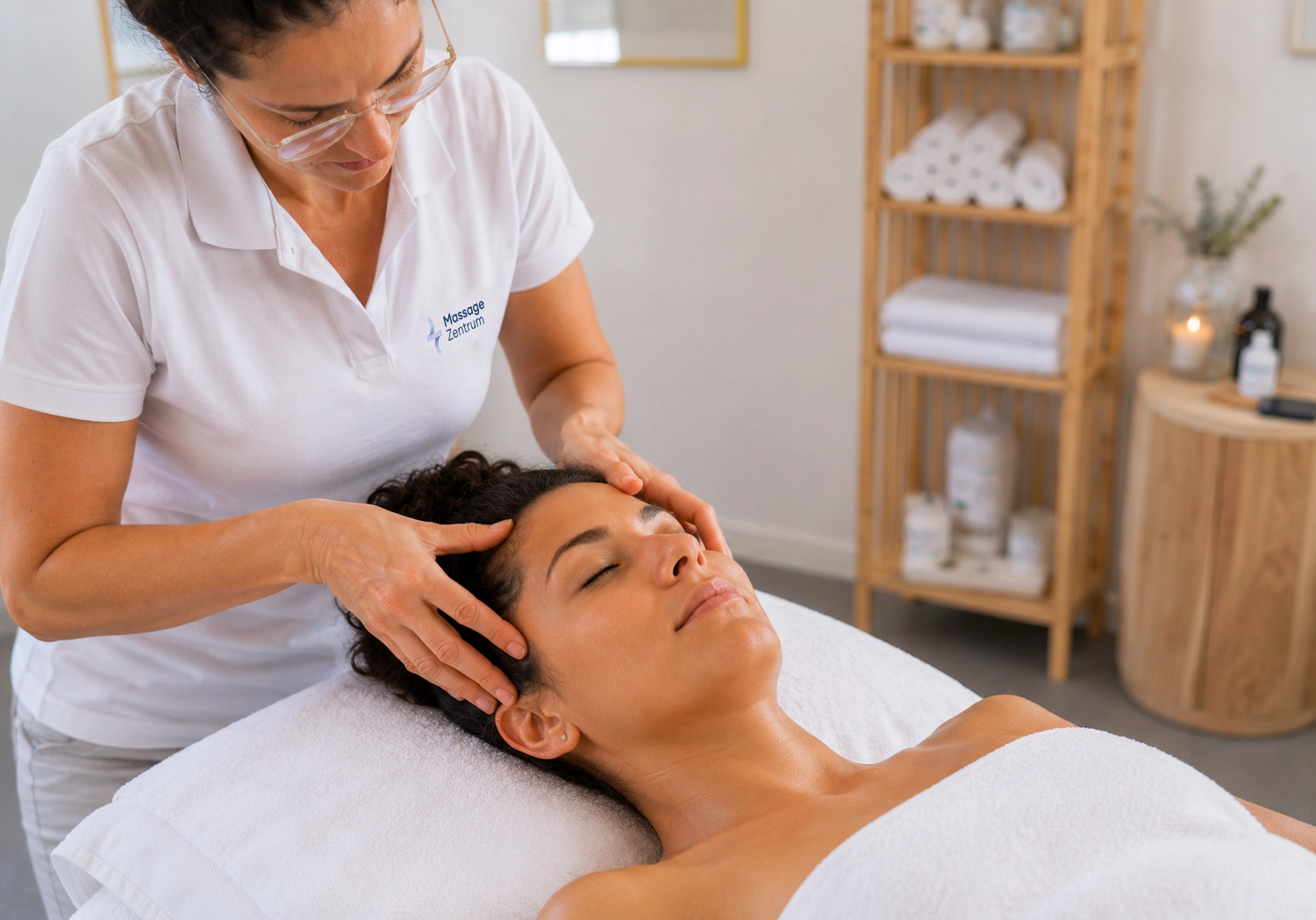Behandlung des Nackens bei Spannungskopfschmerz – Massage Zentrum Wollerau