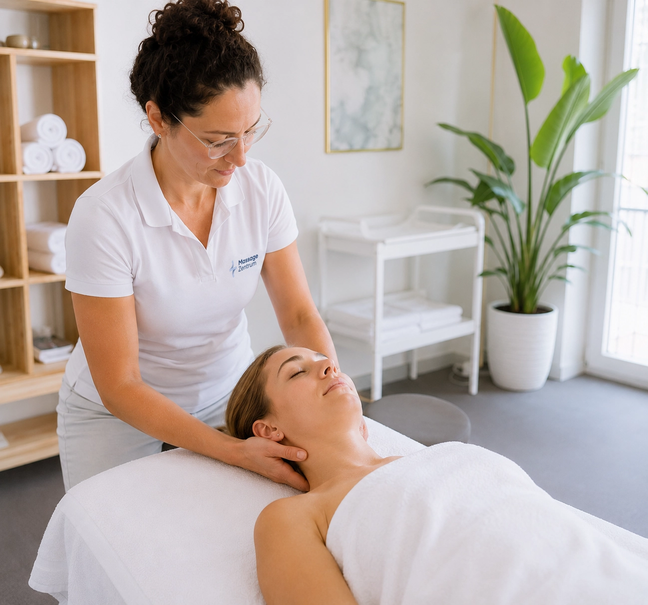 Behandlung von Nacken und Schultern im Massage Zentrum Wollerau